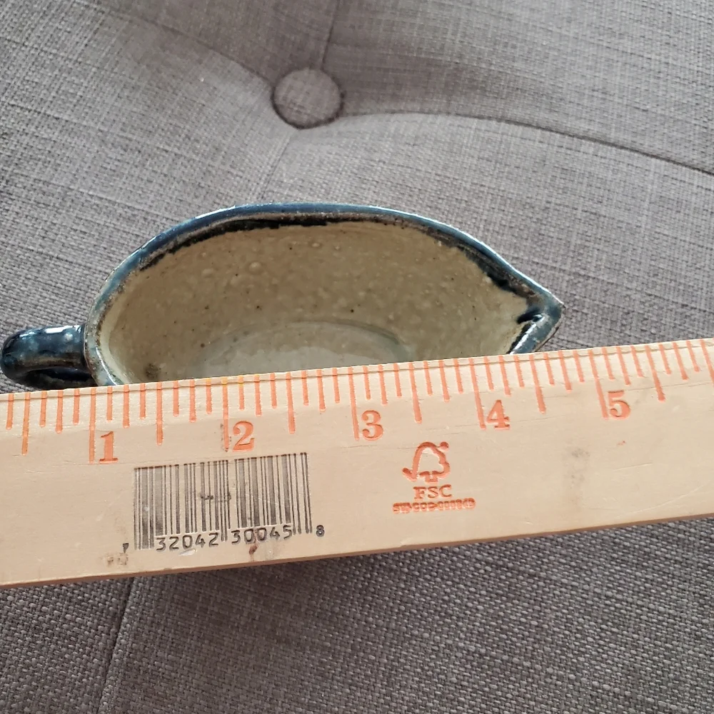 Succulent Planter Condiment Holder Ramekin Trio Sauce Dish Blue Rustic Pottery - Picture 7 of 14